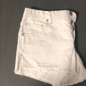 Free People White denim cutoff shorts